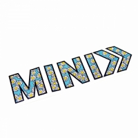 MINI>> 민트 플라워 미니 폰트 차량용 스티커 데칼